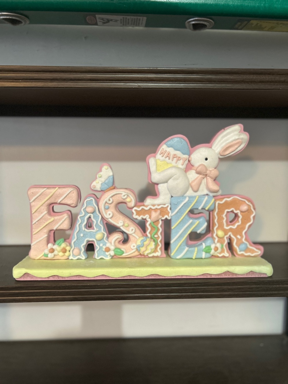 Easter Sign with Bunny and Eggs by Valerie
